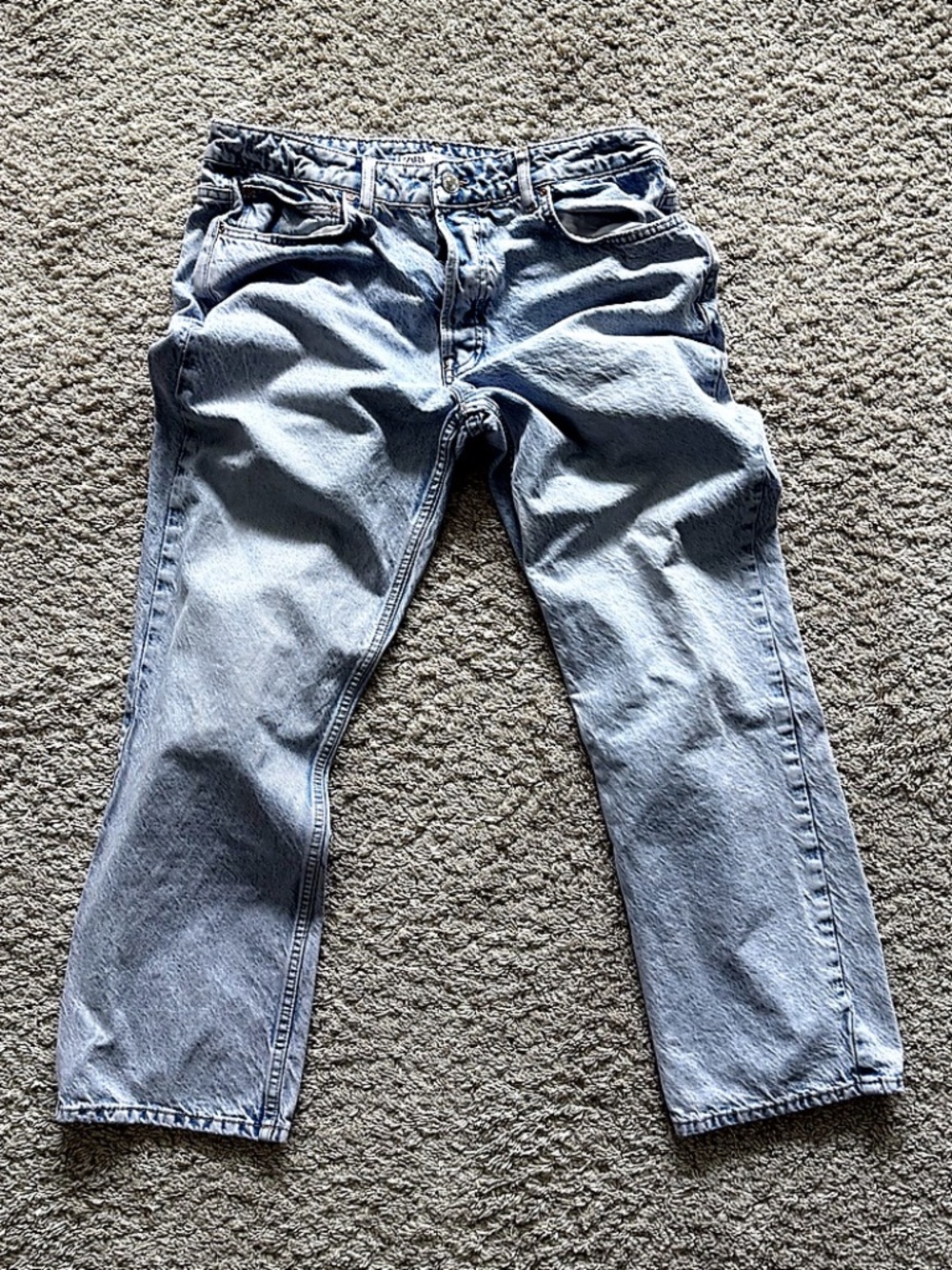 Zara Light Wash Straight Leg Jeans Women’s Size 10 EU 42 Relaxed Denim
